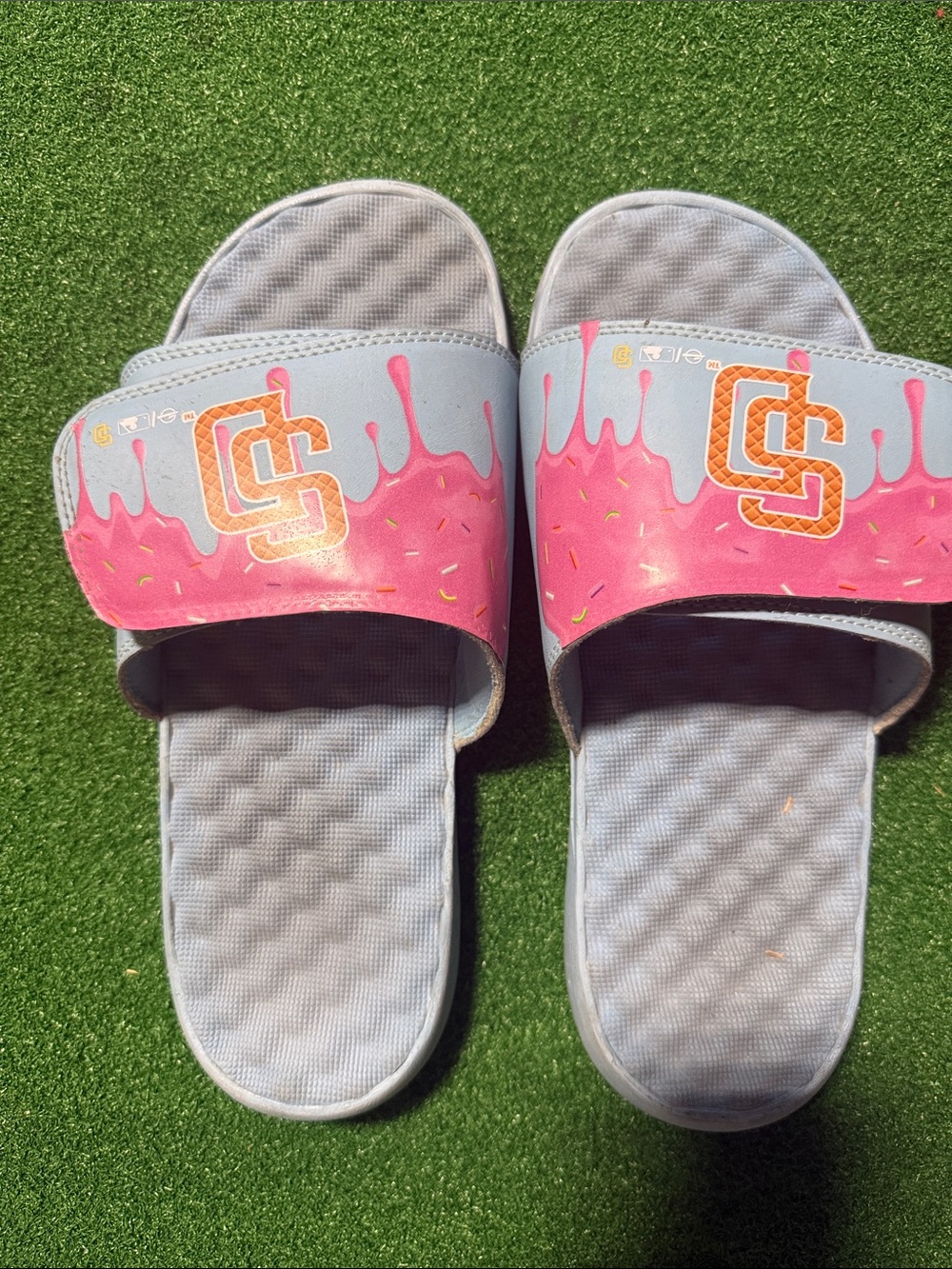 Men's Slide Sandals with Pink Drip Graphic